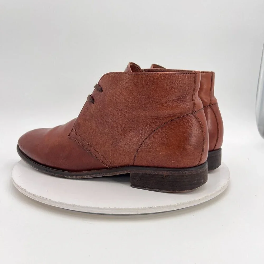 Johnston & Murphy Est. 1850 Men Sz 11 Brown Leather Plain Toe Chukka Ankle Boot